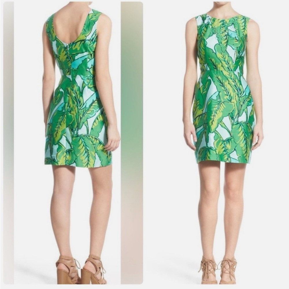 Vineyard Vines Banana Leaf Crystal Embellished Sheath Dress Size 8 Blue NWT